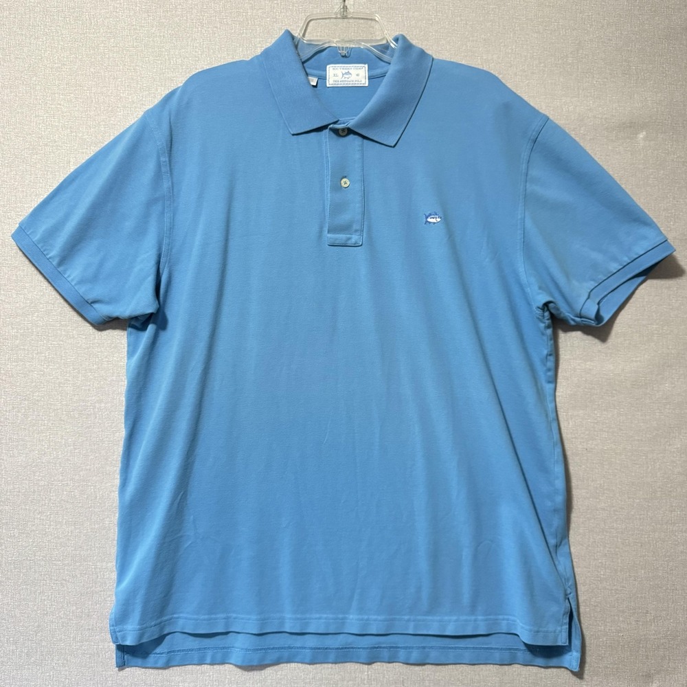Southern Tide Polo Shirt Mens XL Blue Cotton Stretch Golf Short Sleeve Casual